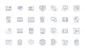 Web development line icons collection. Programming, HTML, CSS, JavaScript, Coding, CSS Grid, Mobile vector and linear Royalty Free Stock Photo