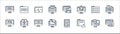 Web development line icons. linear set. quality vector line set such as backend, alert, map, binary, menu, image, report, website