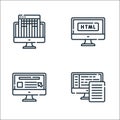 Web development line icons. linear set. quality vector line set such as backend, website, html