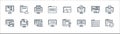 Web development line icons. linear set. quality vector line set such as settings, css, website, report, computer, landing page, Royalty Free Stock Photo