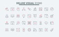 Web development, editing content, creating design, software code testing line icons set Royalty Free Stock Photo