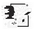 Web development line onboarding ui illustration Royalty Free Stock Photo