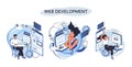 Web development, coding and programming. Creation digital Software mobile, desktop platforms Royalty Free Stock Photo