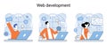 Web development, coding and programming. Creation digital Software mobile, desktop platforms Royalty Free Stock Photo