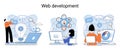 Web development, coding and programming. Creation digital Software mobile, desktop platforms Royalty Free Stock Photo