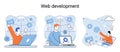 Web development, coding and programming. Creation digital Software mobile, desktop platforms Royalty Free Stock Photo