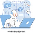 Web development, coding and programming. Creation digital Software mobile, desktop platforms Royalty Free Stock Photo