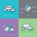 Web development minimal flat business vector compu