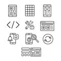 Web Development and Mobile App UI Line Icons Set Royalty Free Stock Photo