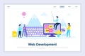 Web development modern flat design concept. Developer and people concept. Landing page template. Royalty Free Stock Photo