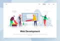 Web development modern flat design concept. Developer and people concept. Landing page template. Royalty Free Stock Photo