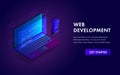 Web Development modern flat design isometric software programming developer concept for website landing pages and mobile template.