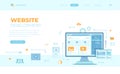 Web development, optimization, user experience, user interface in e-commerce. Website layout elements, photo, video, program code, Royalty Free Stock Photo