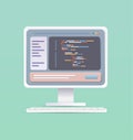 web development programmer engineering coding website on laptop screen programming software application design Royalty Free Stock Photo