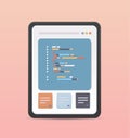 web development programmer engineering coding website on tablet pc screen programming software application design Royalty Free Stock Photo