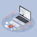 Web Development Programming Isometric Illustration Royalty Free Stock Photo