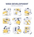 Web Development Scenes Set Royalty Free Stock Photo