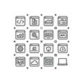 Web Development and SEO Line Icon Set for User Interface and Dashboard Design Royalty Free Stock Photo