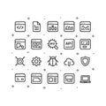 Web Development and SEO Line Icon Set for User Interface Design Royalty Free Stock Photo