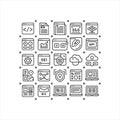 Web Development and Software Interface Line Icon Set on White Background Royalty Free Stock Photo