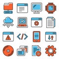Web Development and Software Programming Icons Set. Vector Royalty Free Stock Photo