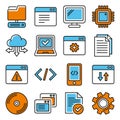 Web Development and Software Programming Icons Set. Vector