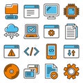 Web Development and Software Programming Icons Set. Vector Royalty Free Stock Photo
