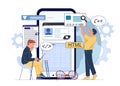 Web development teamwork concept. Vector illustration Royalty Free Stock Photo