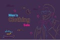 Ramadan 2020 Fashion Advertising Sale Banner With Elegant Men Model Neon Art Line Style-01