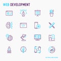 Web development thin line icons set Royalty Free Stock Photo