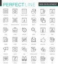 Web development thin line web icons set. SEO Online shopping Outline stroke icons design.