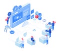 Web development vector isometric concept Royalty Free Stock Photo