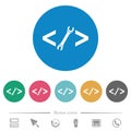 Web development with wrench flat round icons