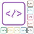 Web development with wrench simple icons