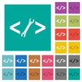 Web development with wrench square flat multi colored icons