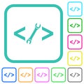 Web development with wrench vivid colored flat icons