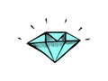 Diamond. Hand drawn doodle color isolated Royalty Free Stock Photo