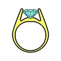 Diamond ring icon. Color isolated vector Royalty Free Stock Photo