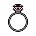 Diamond ring icon. Color isolated vector Royalty Free Stock Photo