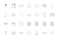 Web documents black color set outline style flat vector image