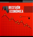 Recesion Economica, Economic Recession Spanish text vector design. Royalty Free Stock Photo