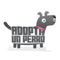 Adopta un Perro, Adopt a Dog, Vector icon with dog shape, adoption concept