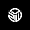 DZW letter logo design on black background. DZW creative initials letter logo concept. DZW letter design Royalty Free Stock Photo
