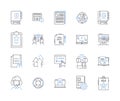 Web education line icons collection. e-learning, online courses, webinars, MOOCs, digital literacy, blended learning