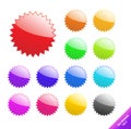 Star burst button vector starburst sticker bursts starbursts icon shape stars set label illustration red sale tag badge price sign Royalty Free Stock Photo