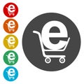 Web elements for ecommerce, Shopping cart icon Royalty Free Stock Photo