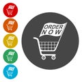 Web elements for ecommerce, Shopping cart icon Royalty Free Stock Photo