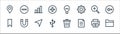 Web essentials line icons. linear set. quality vector line set such as file, file, usb, bookmark, zoom in, bar chart, idea, minus