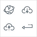 Web essentials line icons. linear set. quality vector line set such as left, cloud upload, cloud download Royalty Free Stock Photo