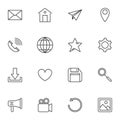 Web essentials line icons set